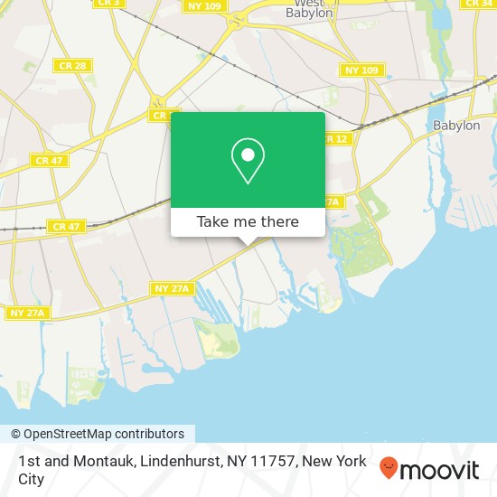 1st and Montauk, Lindenhurst, NY 11757 map