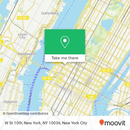 W St 10th, New York, NY 10036 map