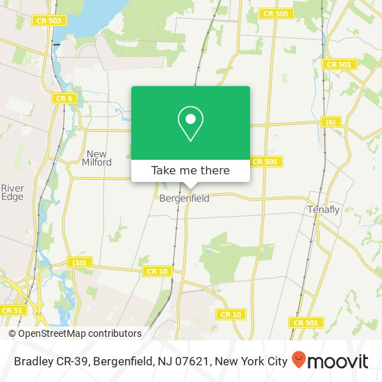 Mapa de Bradley CR-39, Bergenfield, NJ 07621