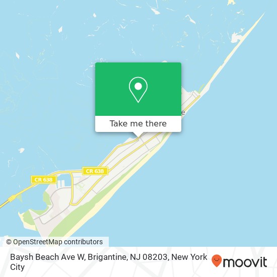 Mapa de Baysh Beach Ave W, Brigantine, NJ 08203