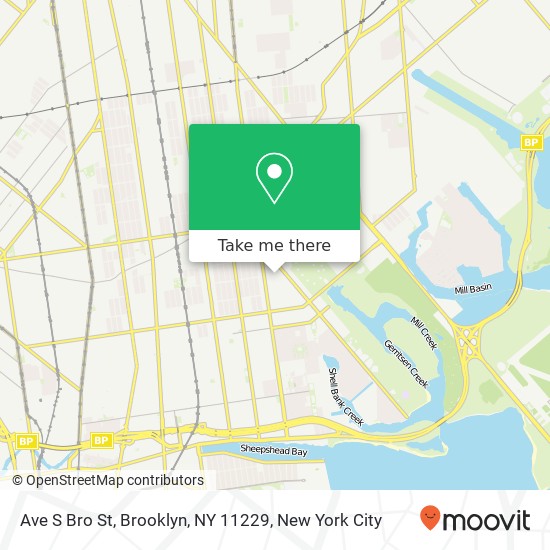 Mapa de Ave S Bro St, Brooklyn, NY 11229