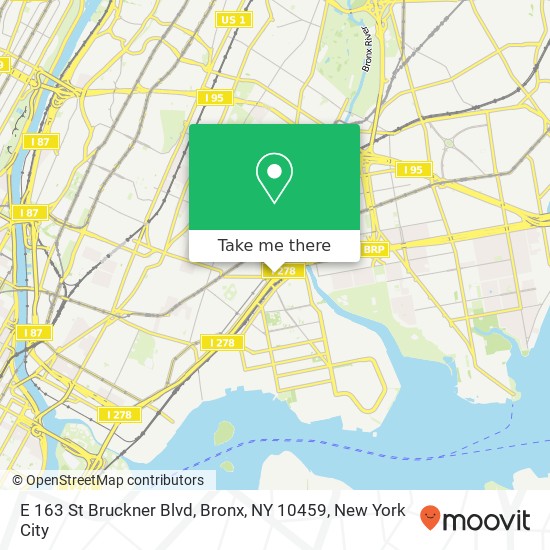 Mapa de E 163 St Bruckner Blvd, Bronx, NY 10459