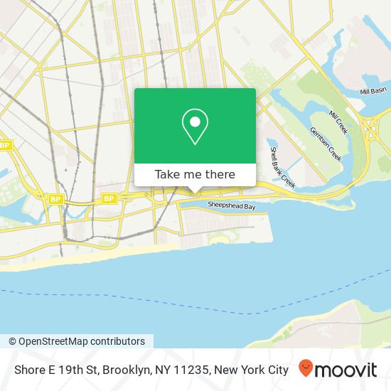 Mapa de Shore E 19th St, Brooklyn, NY 11235