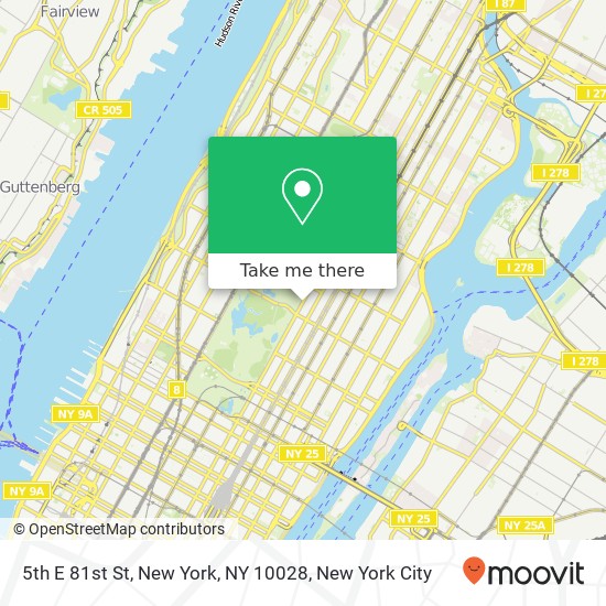 Mapa de 5th E 81st St, New York, NY 10028