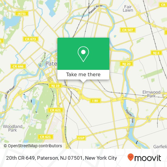 Mapa de 20th CR-649, Paterson, NJ 07501