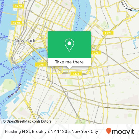 Flushing N St, Brooklyn, NY 11205 map