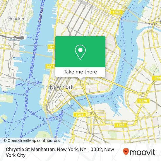 Chrystie St Manhattan, New York, NY 10002 map