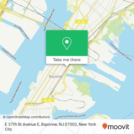 E 37th St Avenue E, Bayonne, NJ 07002 map