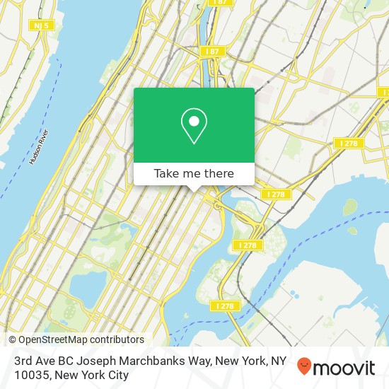 Mapa de 3rd Ave BC Joseph Marchbanks Way, New York, NY 10035