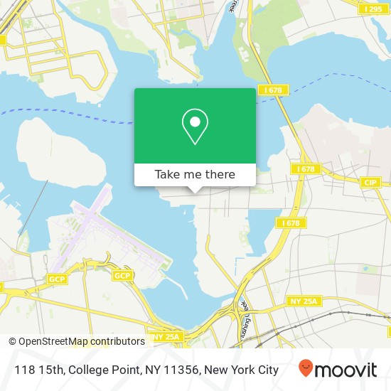 Mapa de 118 15th, College Point, NY 11356
