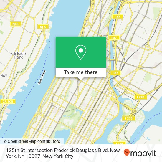 125th St intersection Frederick Douglass Blvd, New York, NY 10027 map