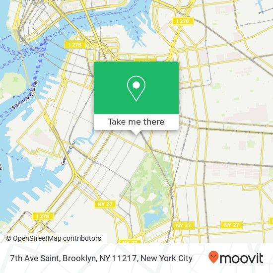 Mapa de 7th Ave Saint, Brooklyn, NY 11217