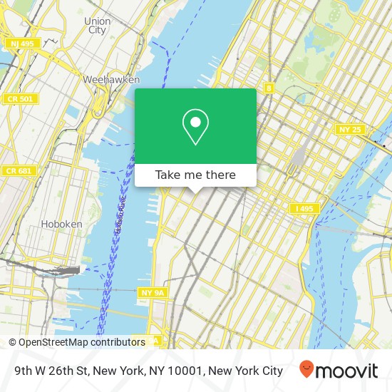 9th W 26th St, New York, NY 10001 map