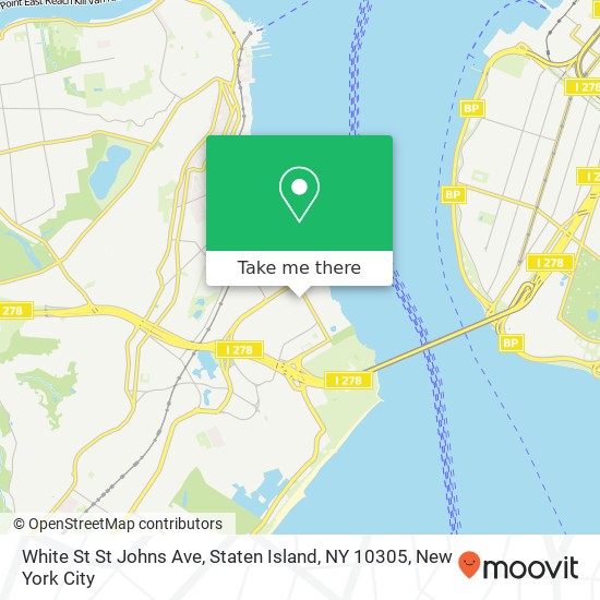 Mapa de White St St Johns Ave, Staten Island, NY 10305