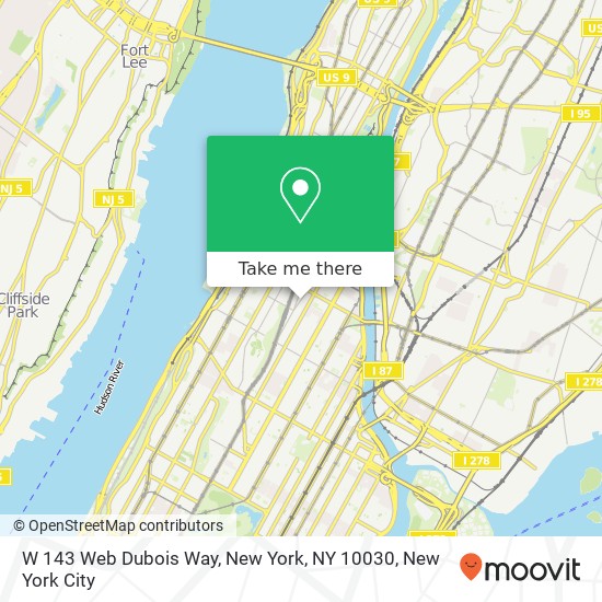 Mapa de W 143 Web Dubois Way, New York, NY 10030