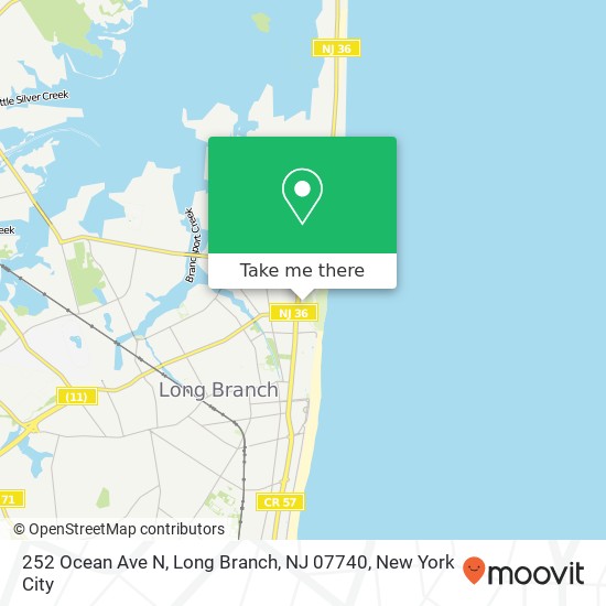 Mapa de 252 Ocean Ave N, Long Branch, NJ 07740