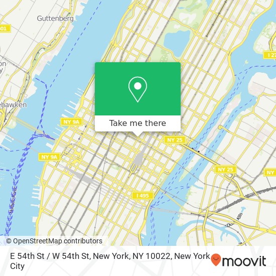 E 54th St / W 54th St, New York, NY 10022 map