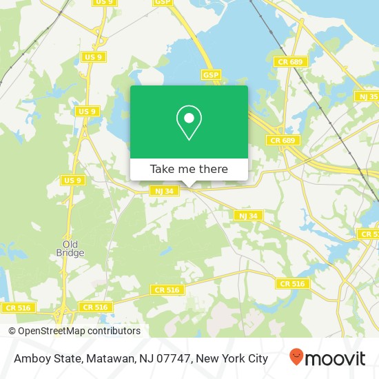 Mapa de Amboy State, Matawan, NJ 07747
