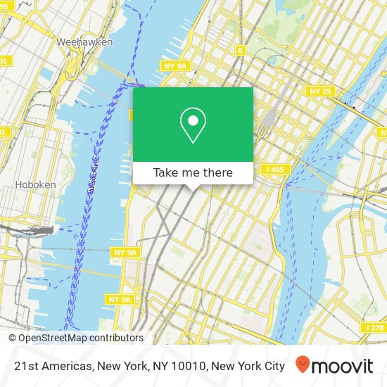 Mapa de 21st Americas, New York, NY 10010