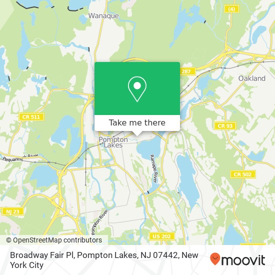 Mapa de Broadway Fair Pl, Pompton Lakes, NJ 07442