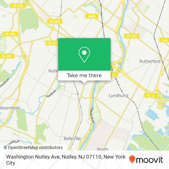 Mapa de Washington Nutley Ave, Nutley, NJ 07110