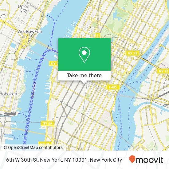 6th W 30th St, New York, NY 10001 map