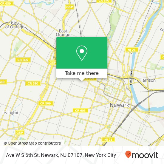 Ave W S 6th St, Newark, NJ 07107 map