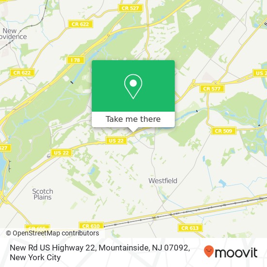 Mapa de New Rd US Highway 22, Mountainside, NJ 07092