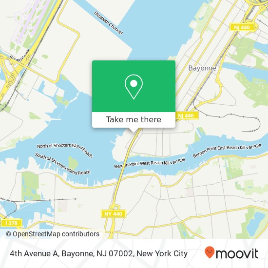 Mapa de 4th Avenue A, Bayonne, NJ 07002