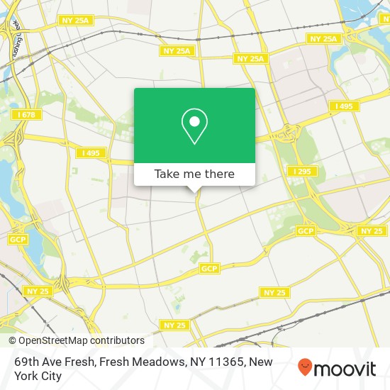 Mapa de 69th Ave Fresh, Fresh Meadows, NY 11365