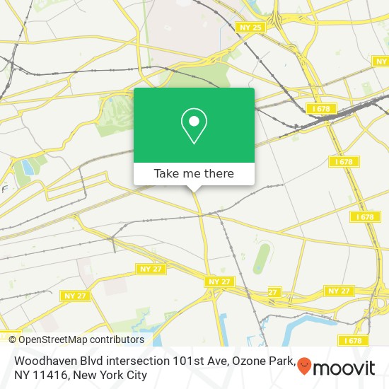 Mapa de Woodhaven Blvd intersection 101st Ave, Ozone Park, NY 11416