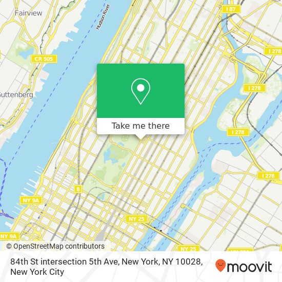 84th St intersection 5th Ave, New York, NY 10028 map