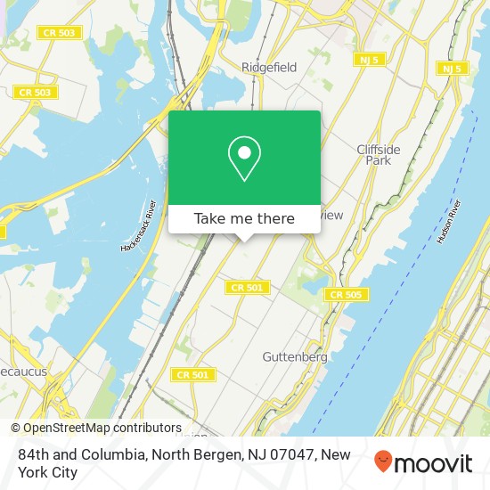84th and Columbia, North Bergen, NJ 07047 map