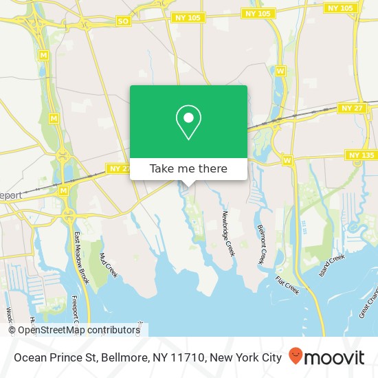 Mapa de Ocean Prince St, Bellmore, NY 11710