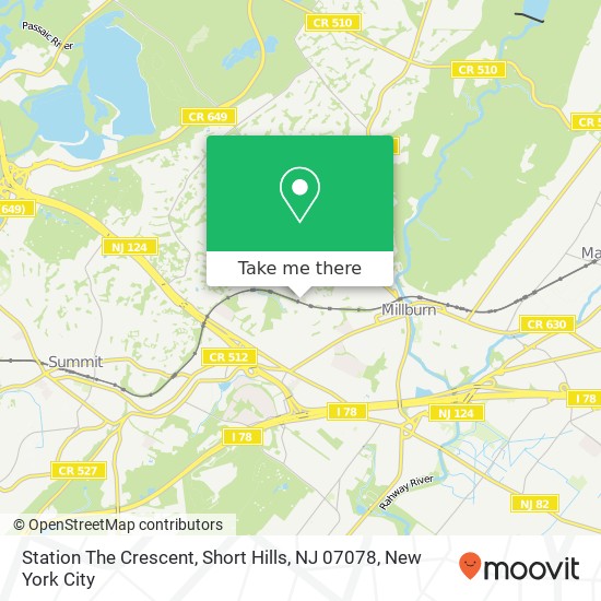 Station The Crescent, Short Hills, NJ 07078 map