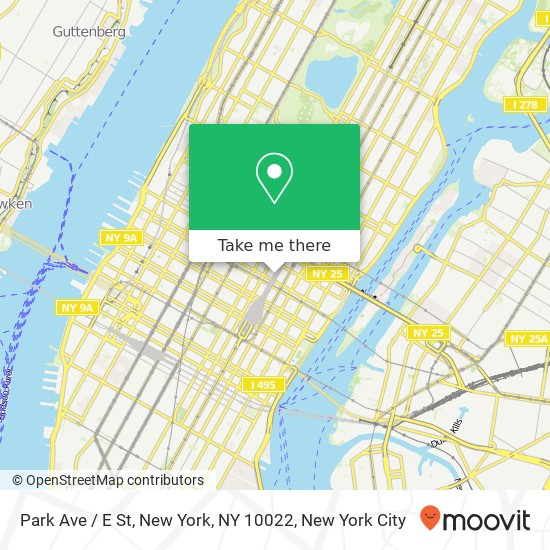 Mapa de Park Ave / E St, New York, NY 10022