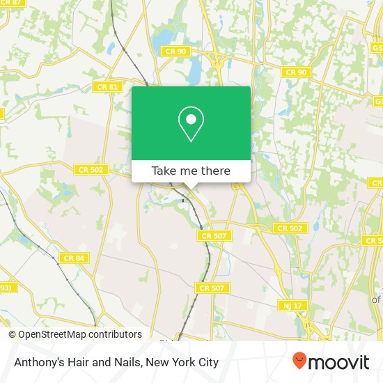 Anthony's Hair and Nails map