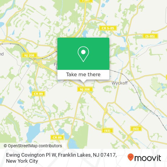 Mapa de Ewing Covington Pl W, Franklin Lakes, NJ 07417