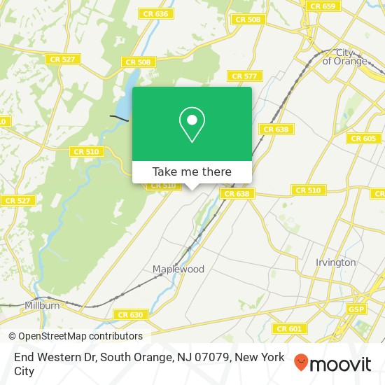 End Western Dr, South Orange, NJ 07079 map