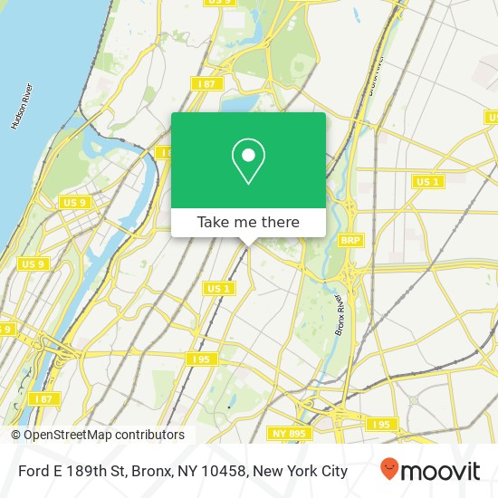 Mapa de Ford E 189th St, Bronx, NY 10458