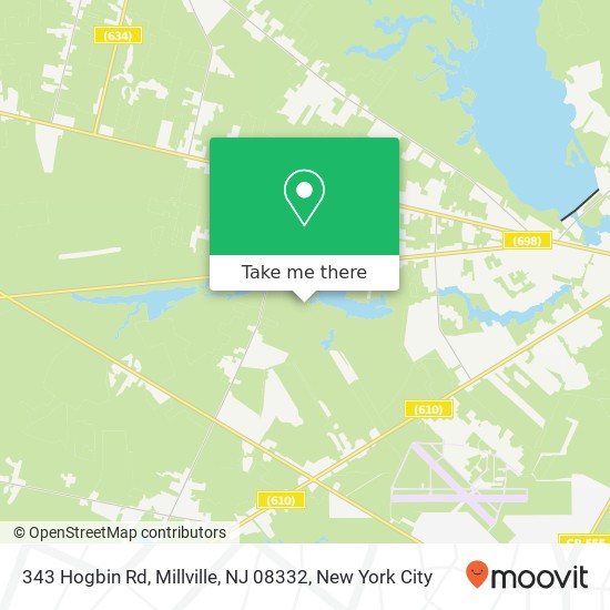 Mapa de 343 Hogbin Rd, Millville, NJ 08332