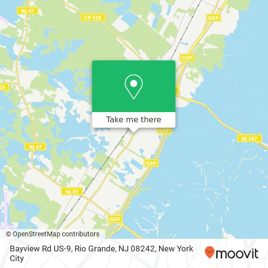 Mapa de Bayview Rd US-9, Rio Grande, NJ 08242