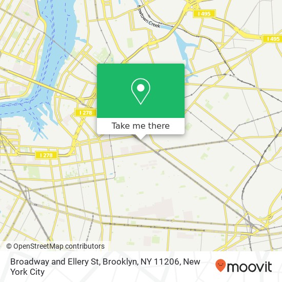 Mapa de Broadway and Ellery St, Brooklyn, NY 11206