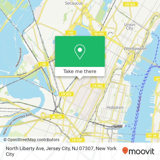 North Liberty Ave, Jersey City, NJ 07307 map