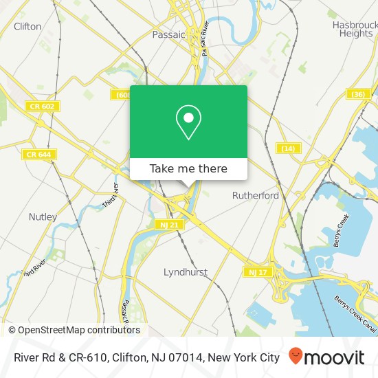Mapa de River Rd & CR-610, Clifton, NJ 07014