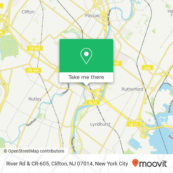 Mapa de River Rd & CR-605, Clifton, NJ 07014