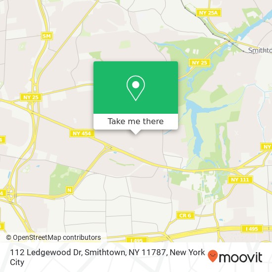 Mapa de 112 Ledgewood Dr, Smithtown, NY 11787