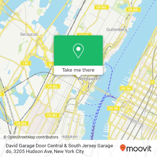 Mapa de David Garage Door Central & South Jersey Garage do, 3205 Hudson Ave