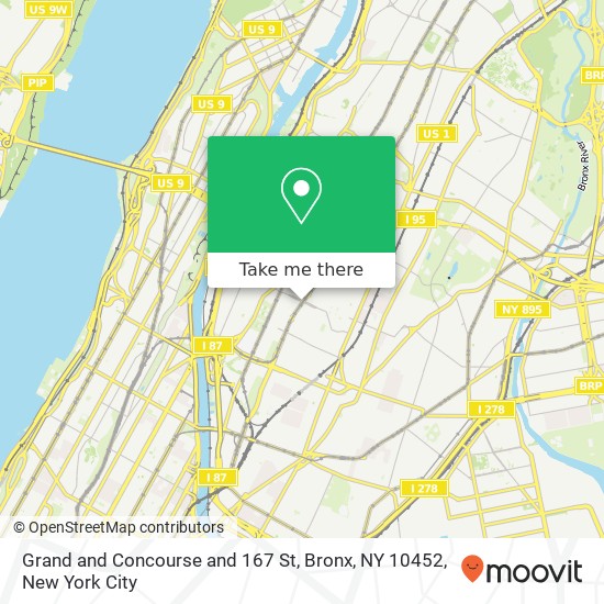 Grand and Concourse and 167 St, Bronx, NY 10452 map