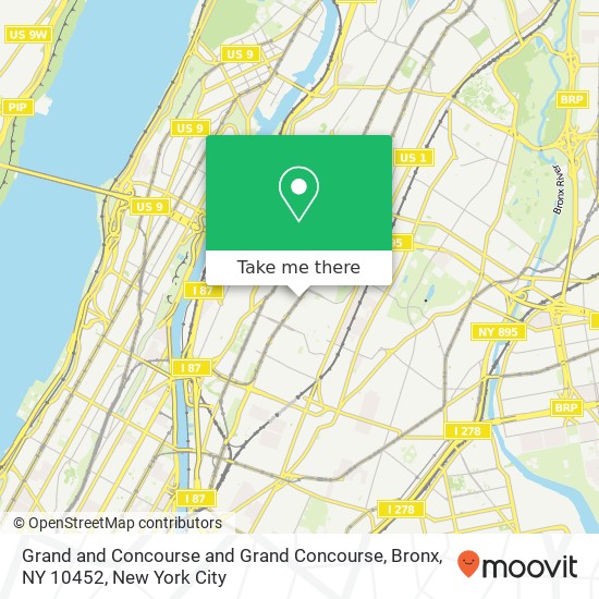 Mapa de Grand and Concourse and Grand Concourse, Bronx, NY 10452